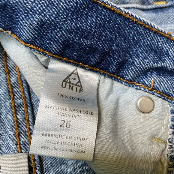 UNIF Bundy Jean Cut Off Ripped Shorts Sz 26 - Picture 7 of 8